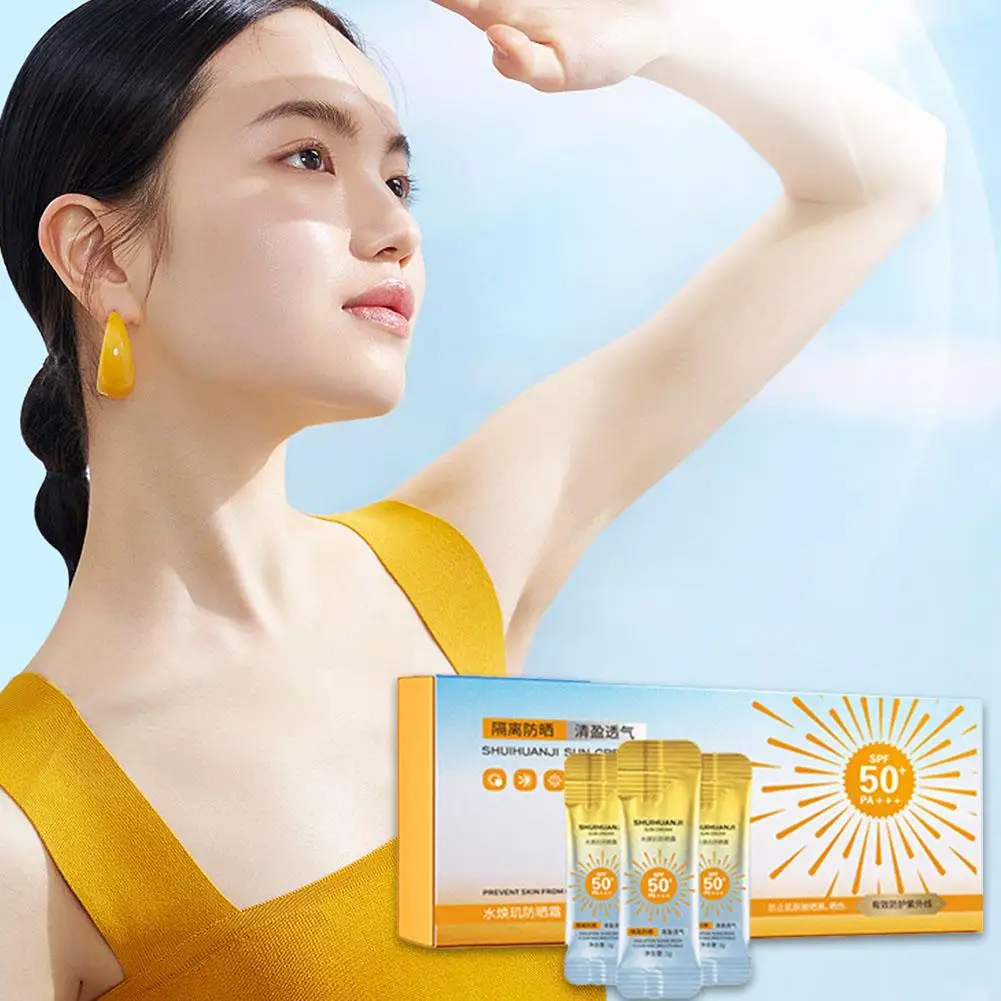 1Box/30pcs Sunscreen SPF 50 Facial Body Portable Sunscreen PA+++ Protection Blocker Solar Cream Solar Cream Protector Sun L7B1