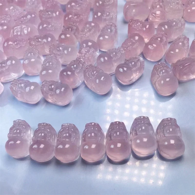 10pcs Natural Rose Quartz Pixiu Carving Crystals And Stones Healing Home Decoration Accessories Room Decor 15MM