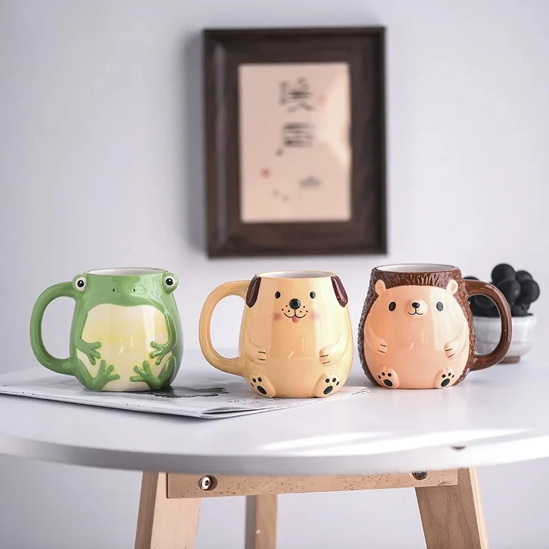 3D Ceramic Frog Mug Cute Hand Painted Animal Coffee Cups Creative Cartoon Drinkware for Home Office Fashion Retro Friend Family view 5
