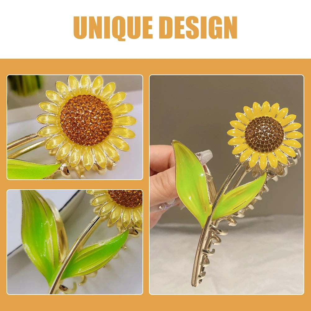 

Sunflower Hairpin Decorative Clip Girl Clips Chinese Style Claw Alloy Accessories