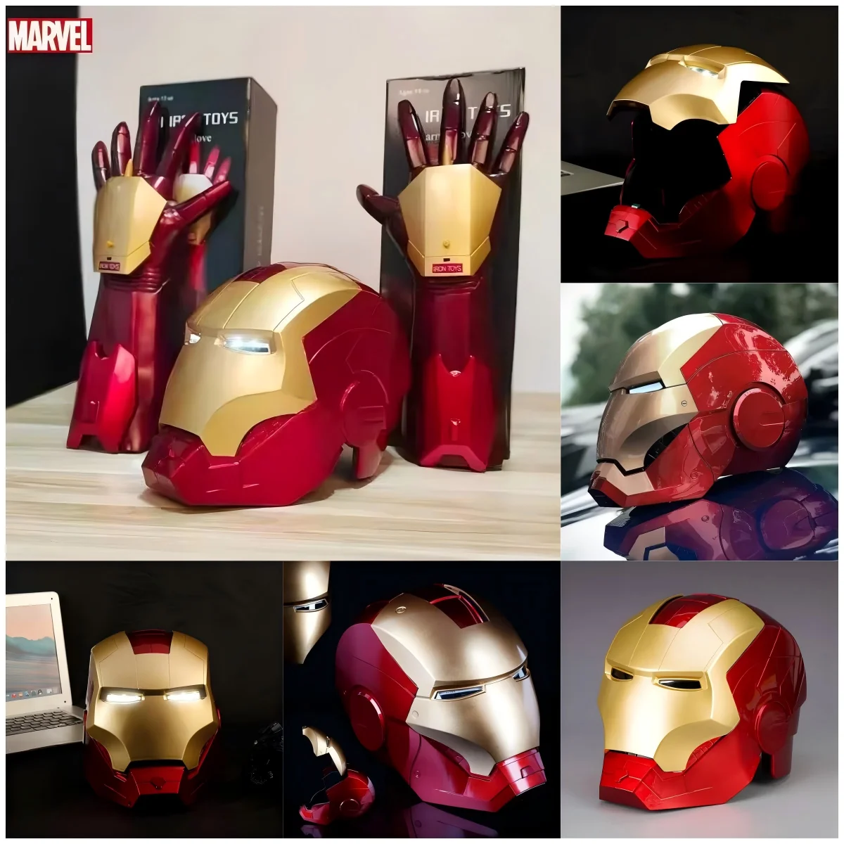 Wearable Helmet 1:1 Mask Gloves Glowing Eyes Adult Model Cosplay Action Figure Model Ornaments Gifts