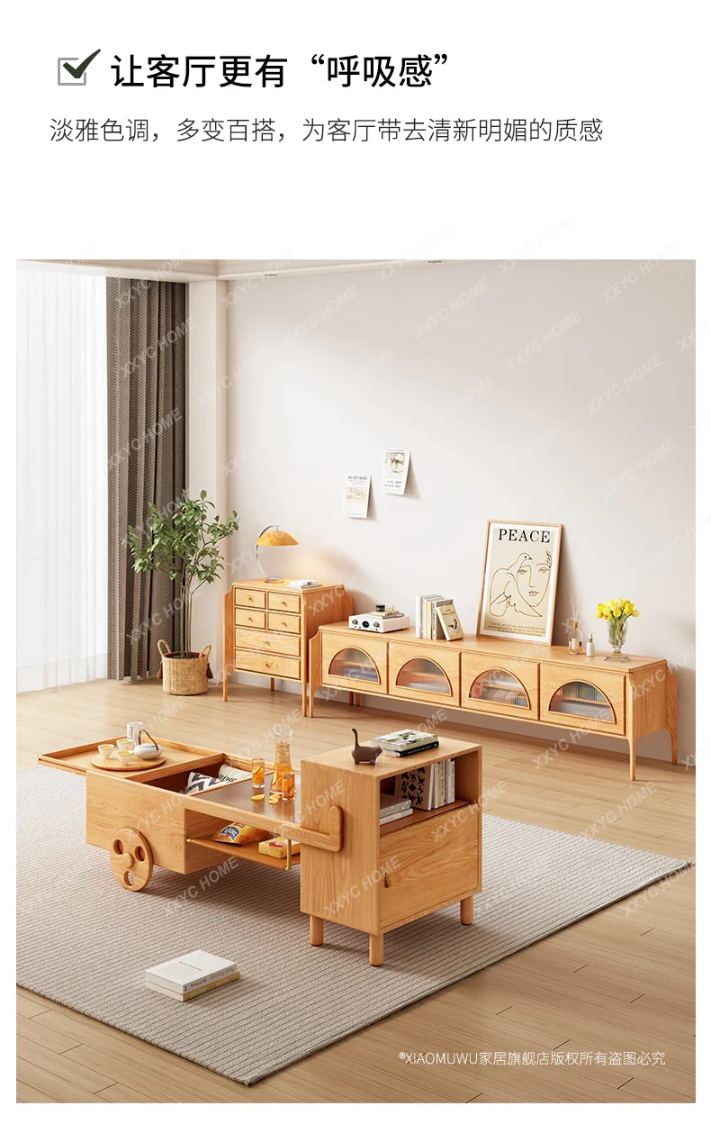 HHModern Minimalist  Living Room Solid Wood Creative Cute Coffee Table
