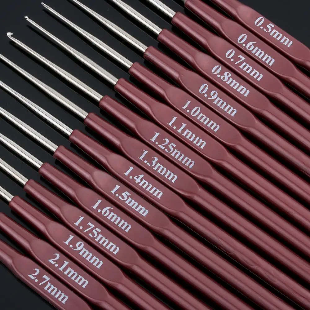 16 Ukuran Alat Baru Boneka Renda Kait Rajut Tenun Benang Jarum Rajut