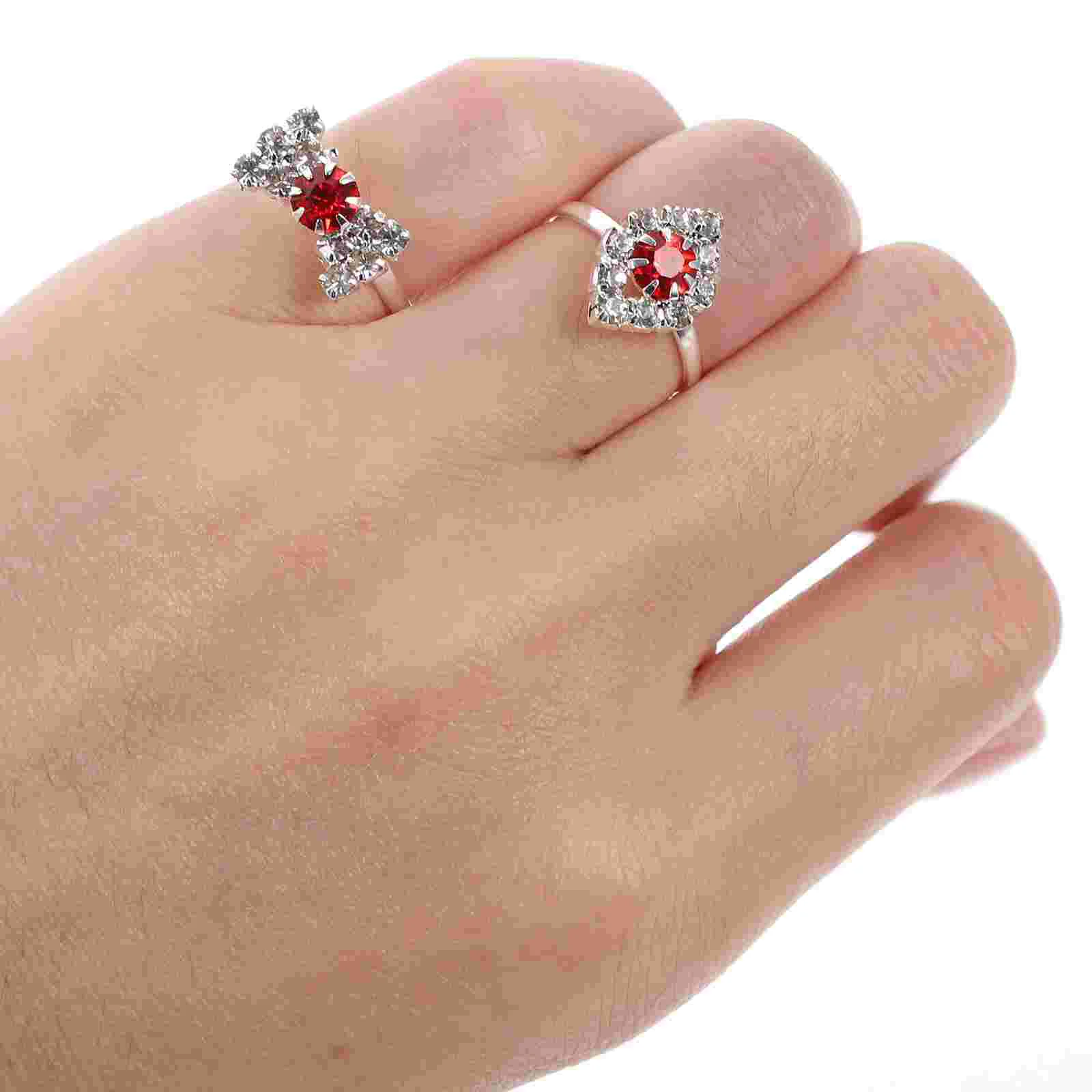 Children's Ring Finger Rings Kids Crystal Girl Diamond Costume Accessories Toys for Girls