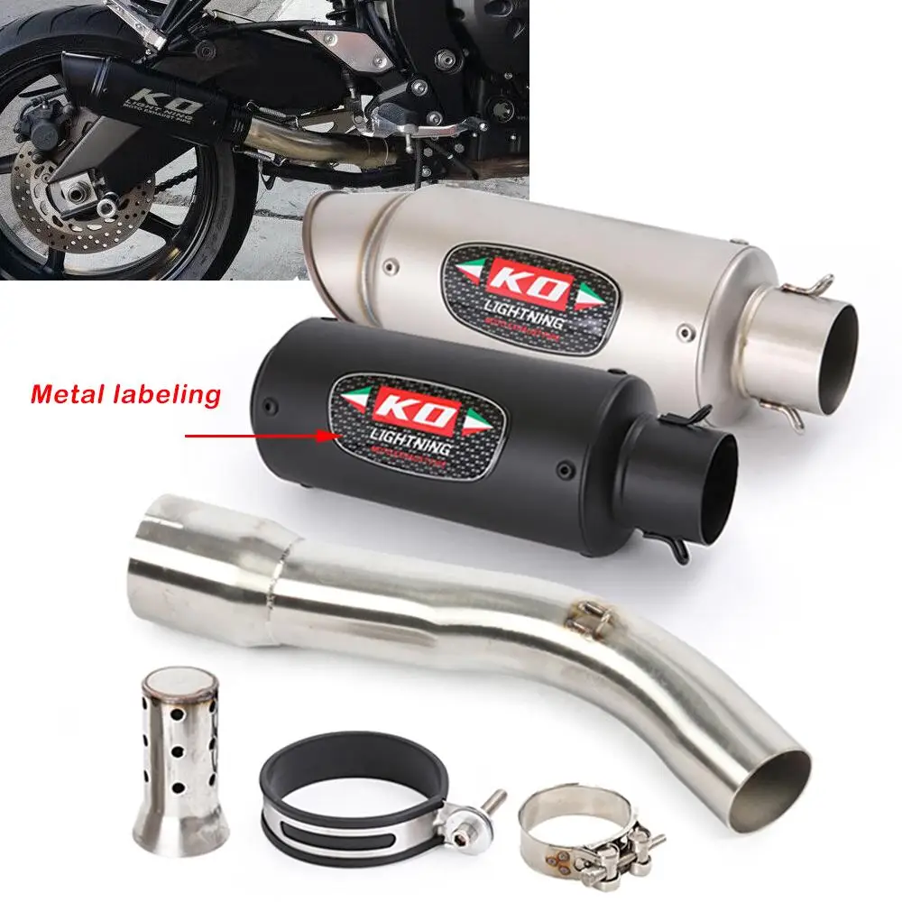 

50.8MM FOR YAMAHA FZ1 2006-2015 Motorcycle Escape Exhaust Pipe Muffler Mid Link Pipe Slip on With DB Killer Stainless Steel