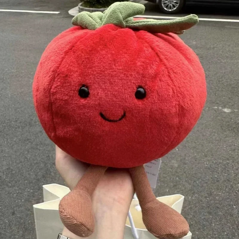 Cartoon Soft Cute Red Tomato Plush Toys Lovely Fruits Stuffed Pillow Vegetable Doll For Girls Kids Birthday Gift Home Decoration