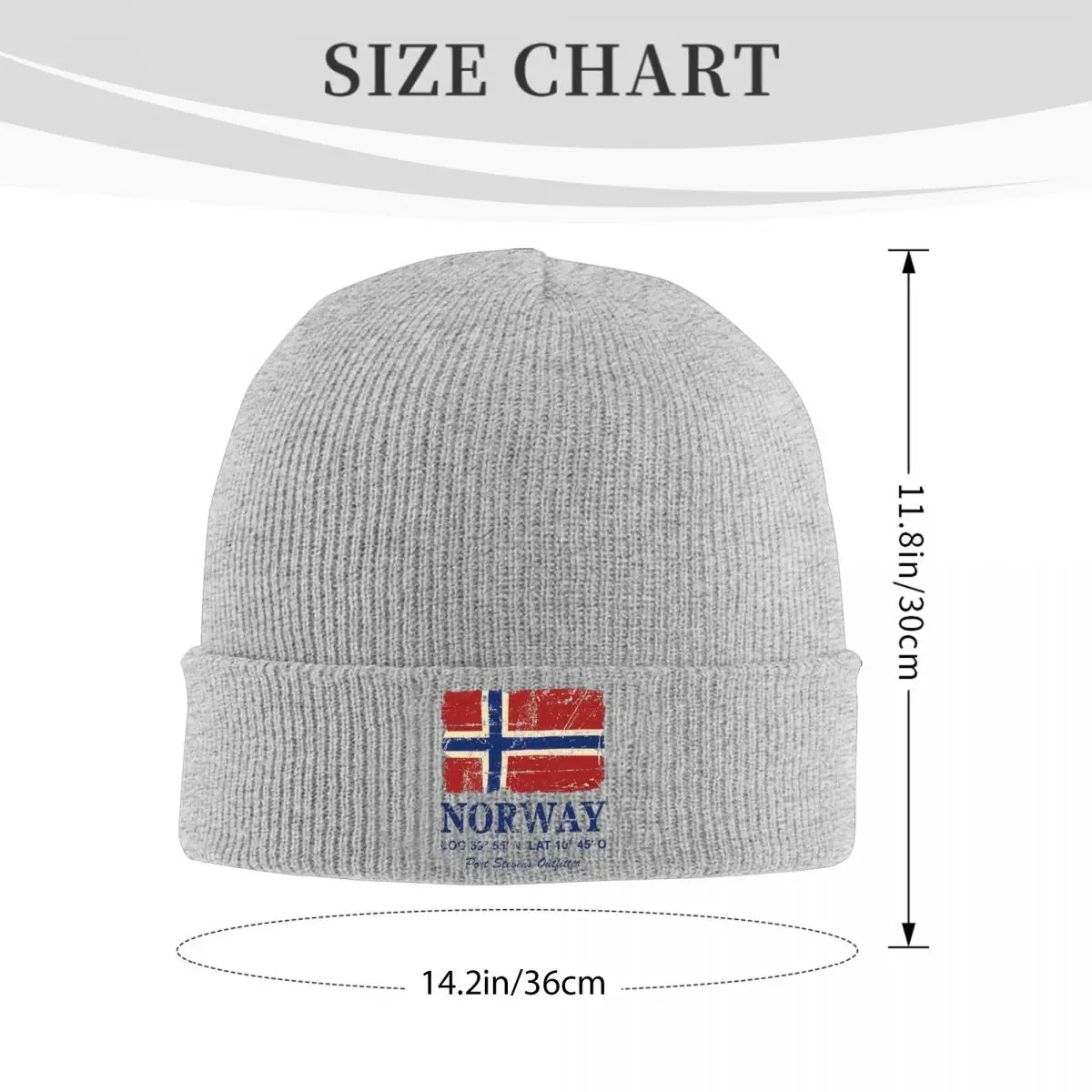 Norway Flag Vintage Look Knitted Hat for Women Men Beanies Winter Hats Casual Cap