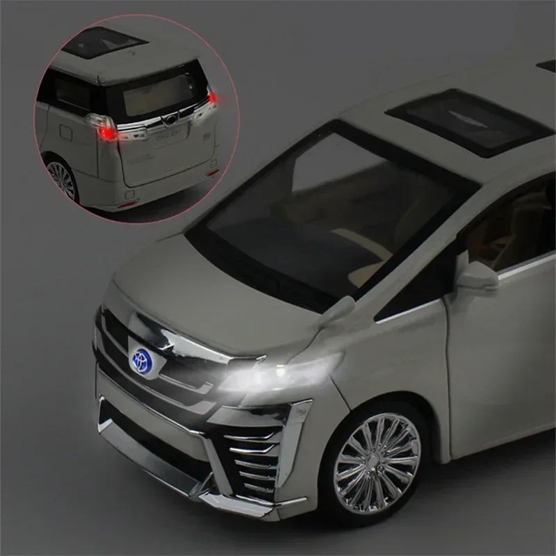 1:24 TOYOTA Vellfire MPV Alloy Car Model Diecasts Metal Toy Vehicles Car Model Simulation Sound And Light Collection Kids Gifts