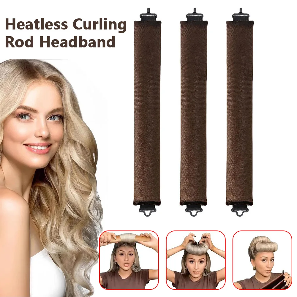 Heatless Curling Rod Headband Heatless Curler No Heat Curls Ribbon Sleeping Curls Silk Ribbon  Rollers Sleep for Long Short Hair