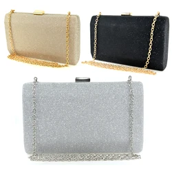 Lady Hand bag Evening bag Fashion simple flash iron box Bag in Europe and the party bag Purse