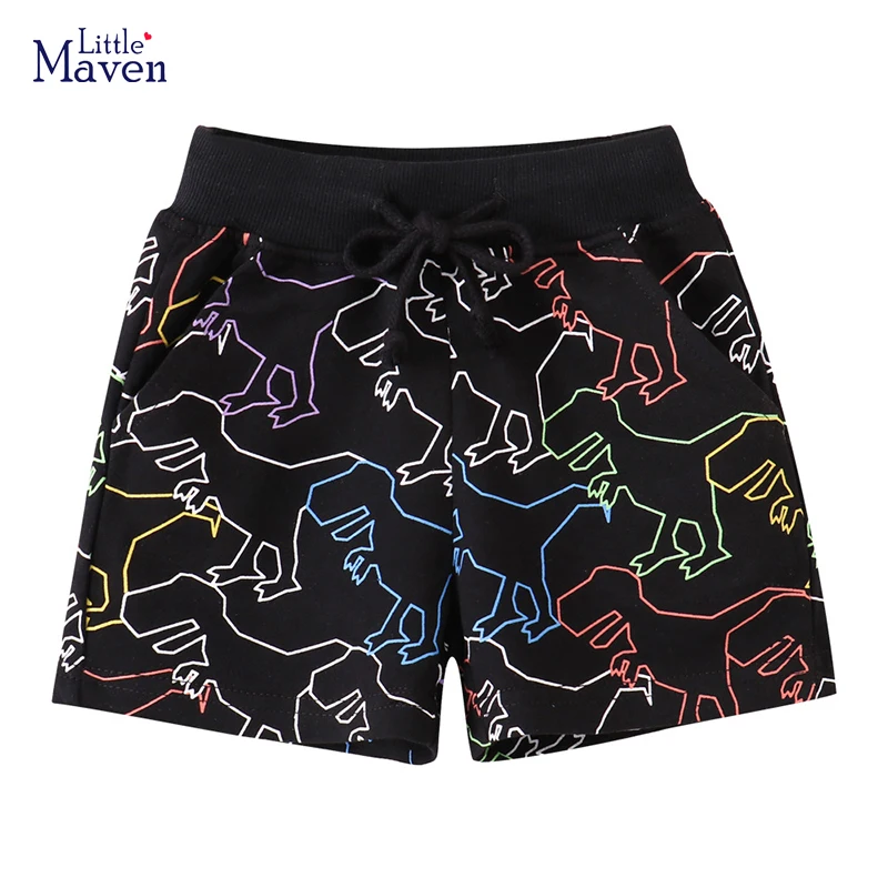 

Little maven Kids Clothes 2024 New Summer Toddler Baby Boys Short Pants Cotton Children's Clothing Cartoon Dinosaur Trousers