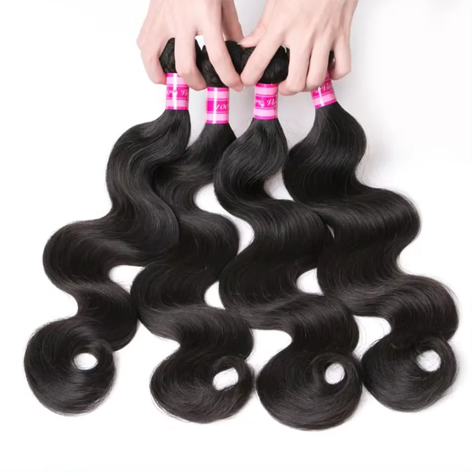 Peruvian Body Wave Human Hair Bundles ดิบ Virgin 100% ที่ยังไม่ได้สานต่อผมมนุษย์ 1 3 4 ข้อเสนอชุดธรรมชาติสี