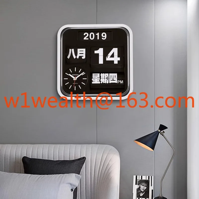 Smart Flip Clock Perpetual Calendar Fashion Desktop Clock Home Creative Living Room Wall Clock
