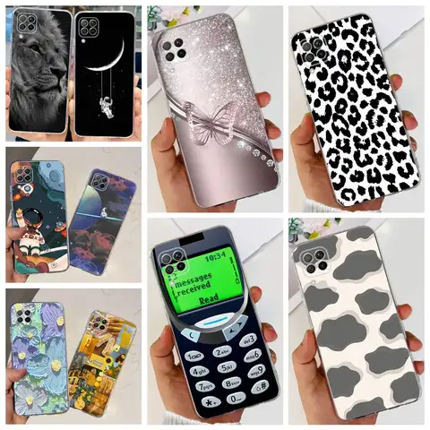 For Huawei Nova 7i Case Luxury Clear Soft TPU Cover For Huawei P40 Lite Phone Case For Huawei P40Lite E Bumper Astronaut Flower