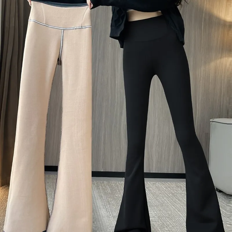 ارتفاع الخصر Fce اصطف متوهج اليوغا السراويل النسائية الخريف الشتاء Sle مريحة لينة البوليستر النايلون دنة بنطلون