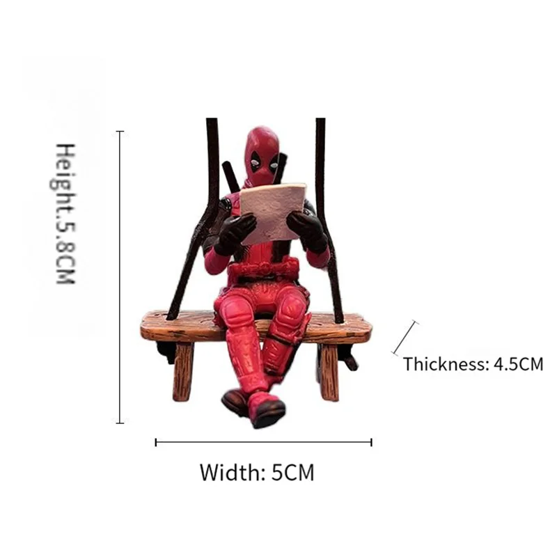 카툰 데드풀 자동차 장식품 스윙 데코 자동차 백미러 걸이 인테리어 액세서리 모델 피규어