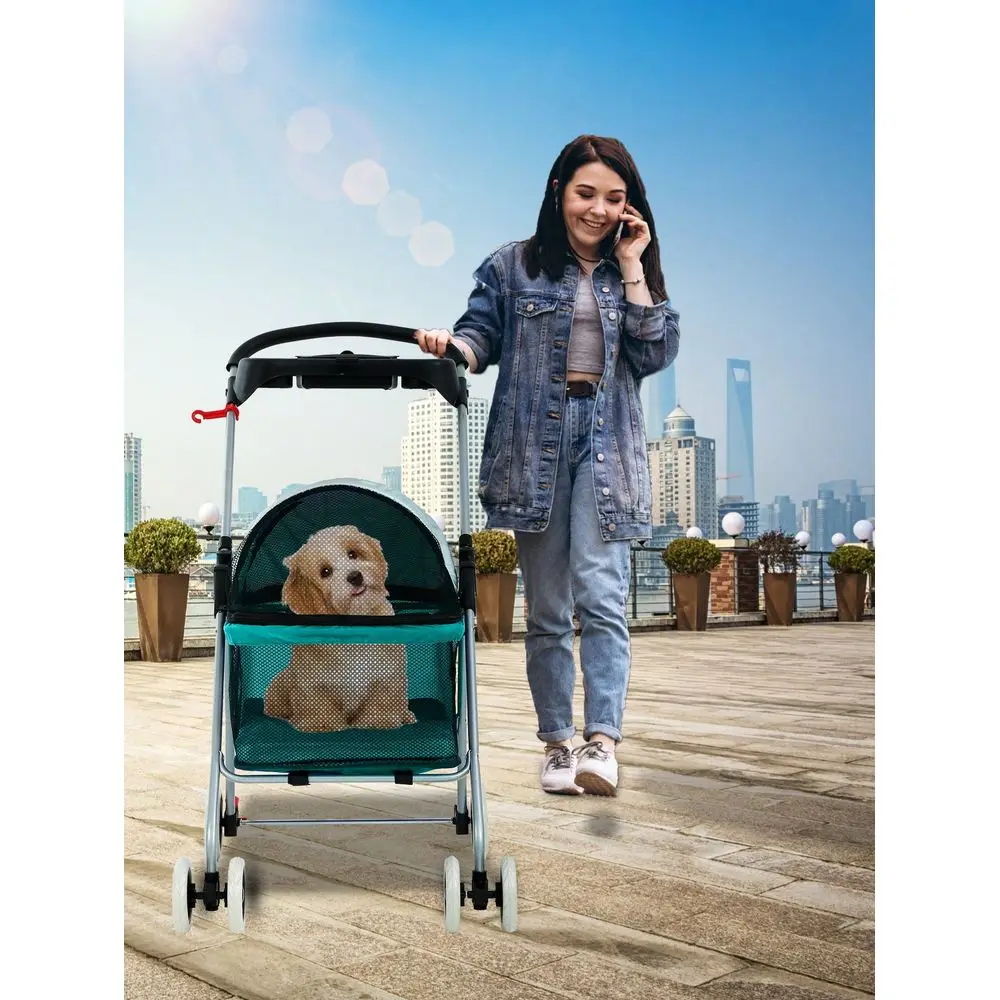 Pet Stroller For Small To Medium, Folding Lightweight Cat Stroller