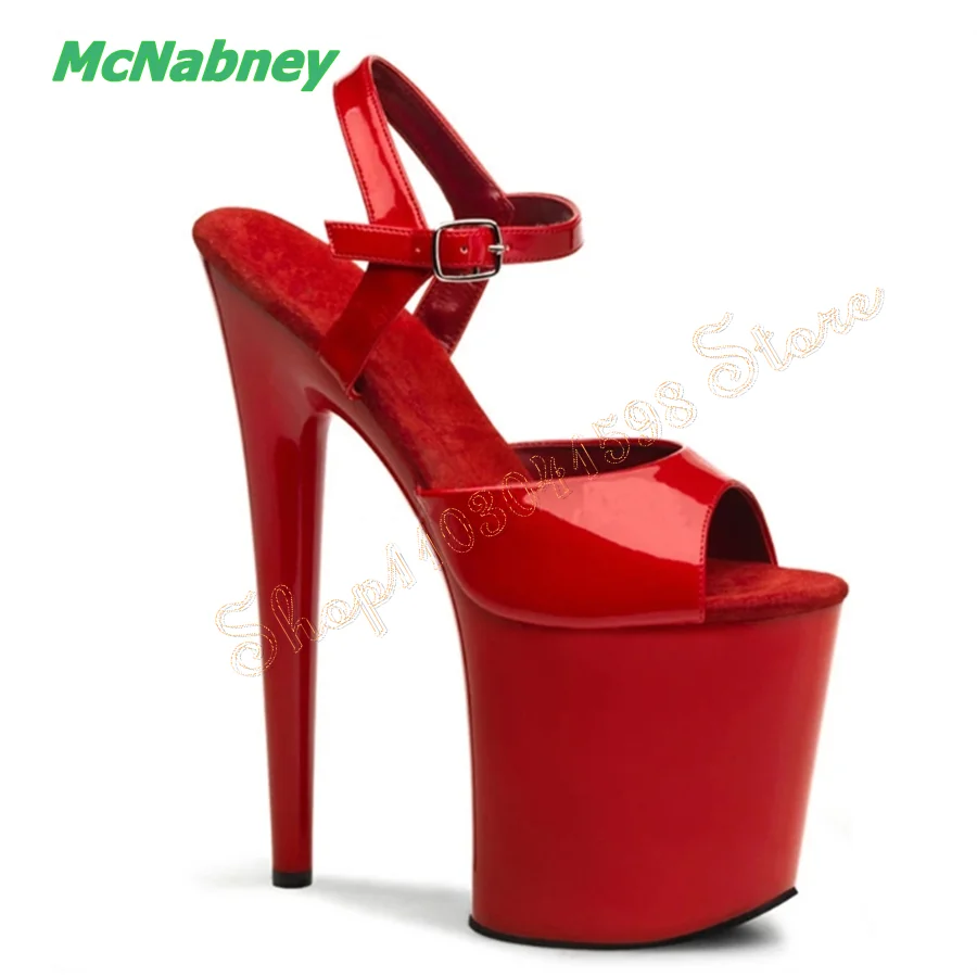 

Ultra High Platform High Heel Sandals,Stiletto Leather Buckle Women Shoes Party Heels Stripper Shoes2023 New Zapatos Para Mujere