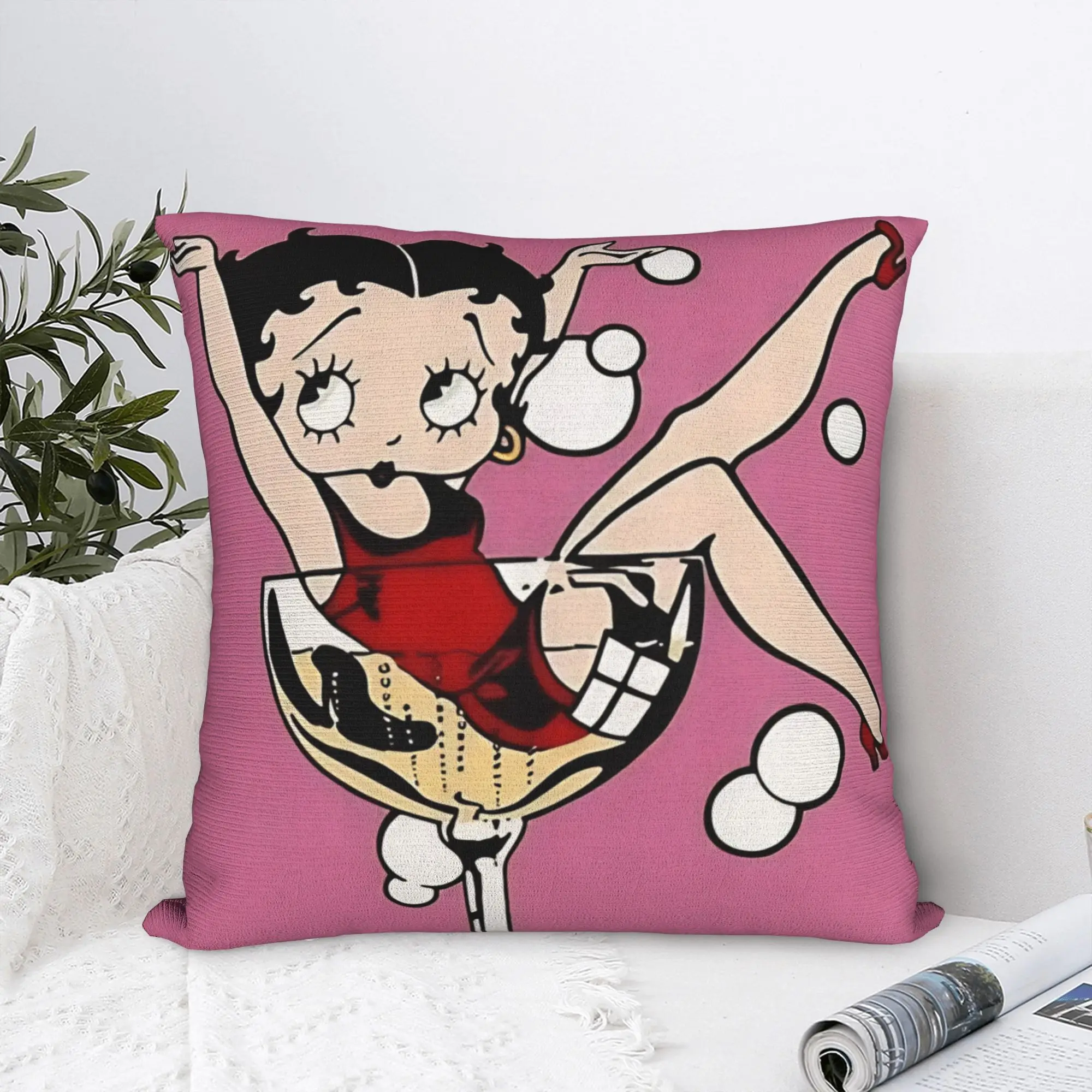 

Наволочка B-Bettys Boops, чехол для подушки из полиэстера, наволочка на заказ, модные ретро наволочки для дивана, спальни, домашний декор