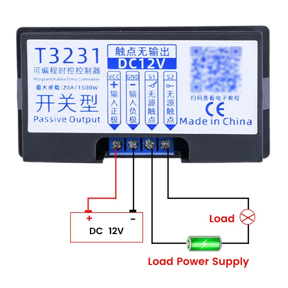 AC 110V-220V 12V/24V Cycle Time Timer Delay Relay T3231 Dual Digital Display Timing Adjustable 0-999 Power Supply Thermolator