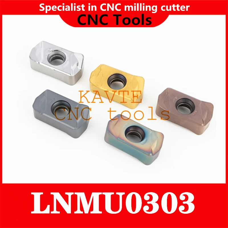 KAVTE LNMU0303 ZER MJ Carbide Insert 10pcs Lathe Turning Plate CNC Machine Indexable Milling Cutter Tool for EXN03R Fast-feed