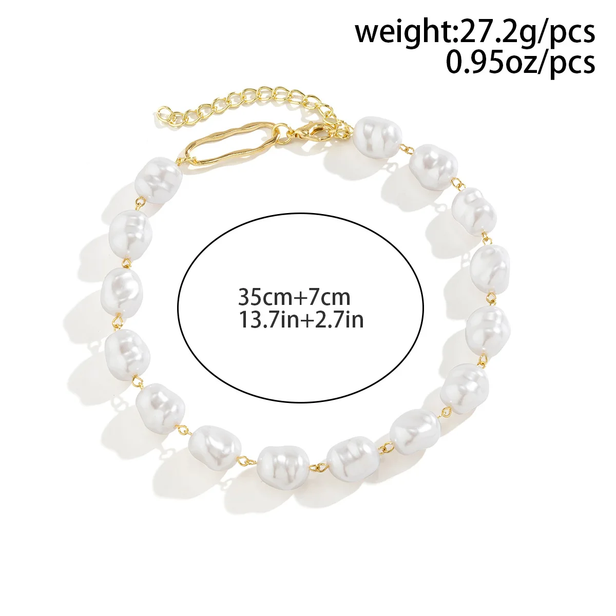 KMVEXO Fashion Baroque Big Pearl Necklace for Women Crystal Beads Choker Wedding Party Vintage Korean Jewelry