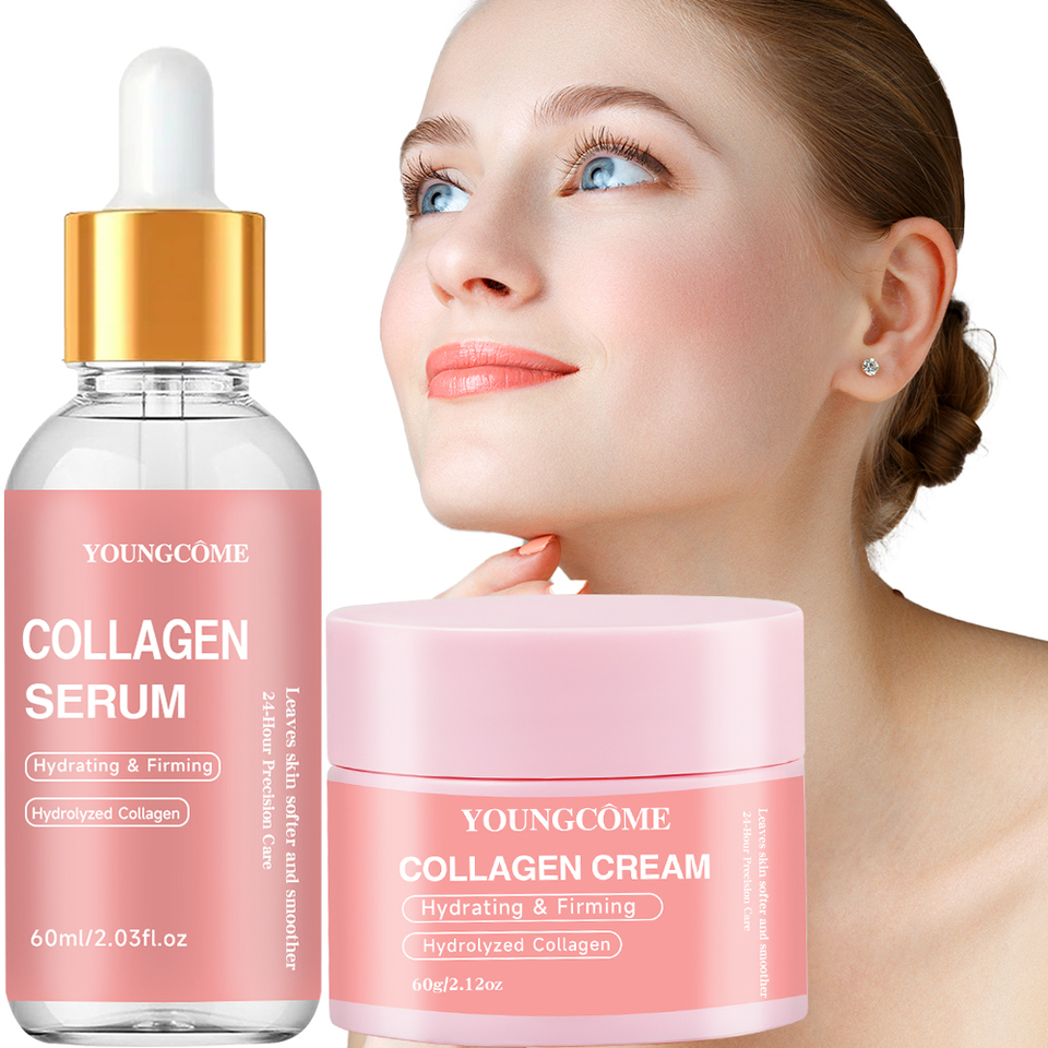 Collagen Cream & Collagen Essence Moisturizing Repair  Skin Set Collagen Essence Skin Care Set Cosmetics Travel Package