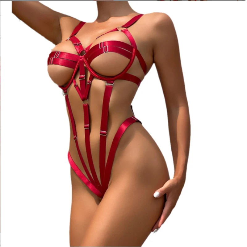 Sexy Lingerie Set With Hollowed Out Bra Neck And Weave Belt For Women See Thru Lingerie for Women plus Size See Thru Lingerie Se