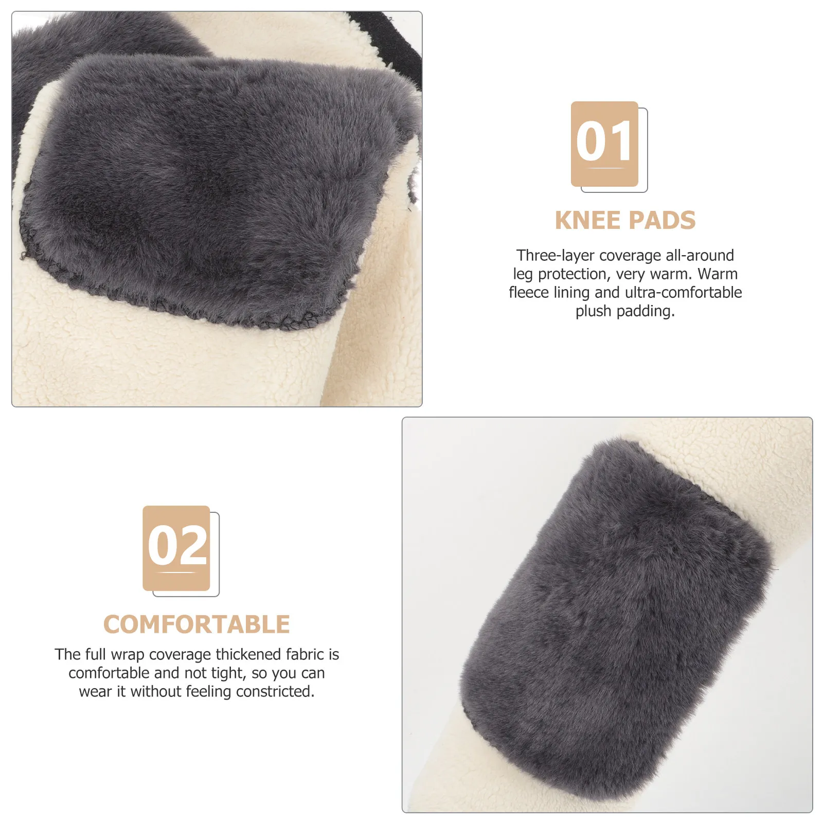 

1 пара термогреющих наколенников: утолщенные защитные накладки, полностью облегающие чехлы для защиты ног зимой на улице