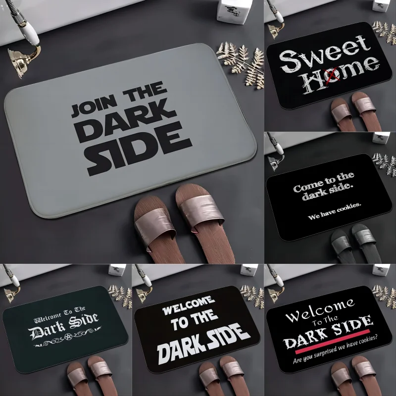 

Concise Letter Printing Door Mat Join The Dark Side Washable Carpets for Home Room Decor Doorway Non Slip Entrance Kitchen Rugs