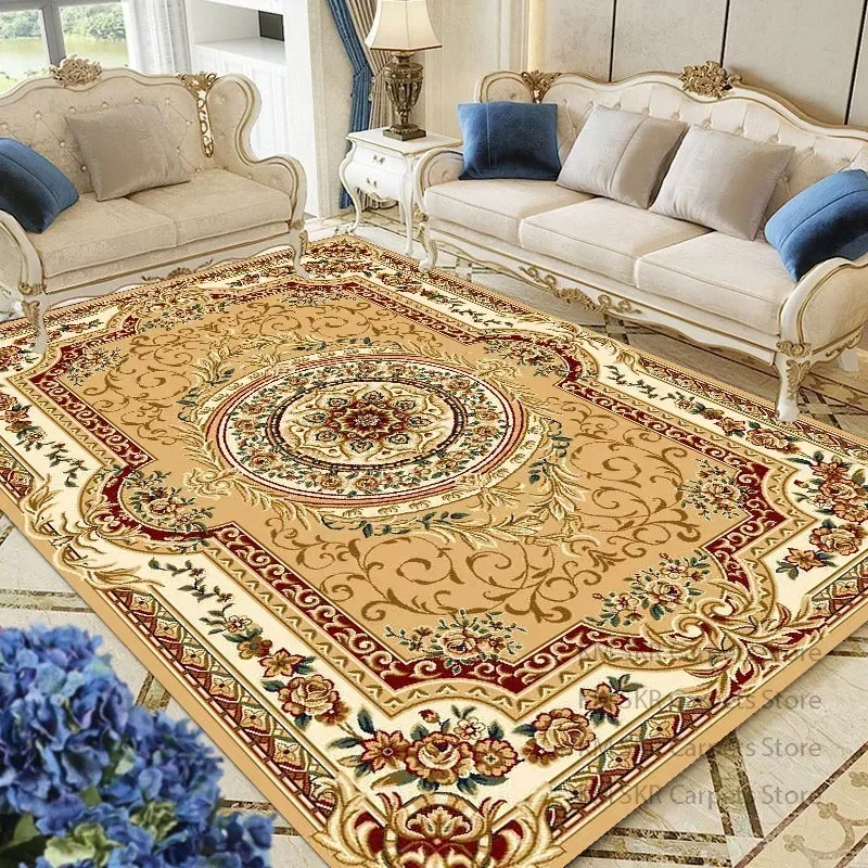 European Style Large Rugs for Living Room Home Decoration Luxury Bedroom Carpet Washable Sofa Table Mat High-end Cloakroom Rug