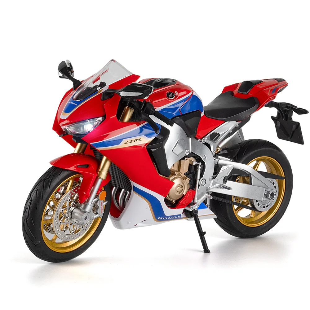 

Масштабная модель мотоцикла Honda CBR1000 Monkey 1:9, литая под давлением, с поворотным передним колесом, светом, миниатюрный транспорт, подарок на день рождения для детей