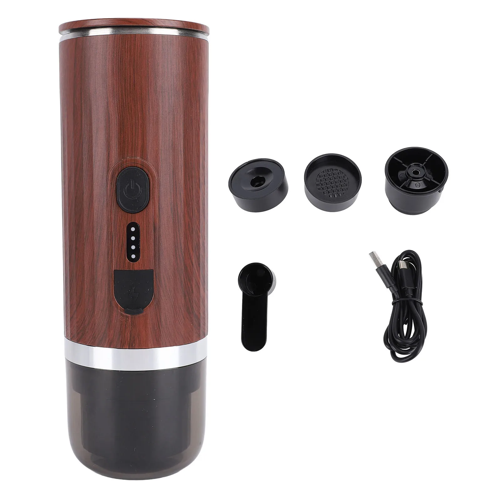 ماكينة صنع القهوة المحمولة 20 بار استخراج التدفئة الذاتية 304 الفولاذ المقاوم للصدأ 7500 مللي أمبير قابلة للشحن اللاسلكي السفر الكهربائي