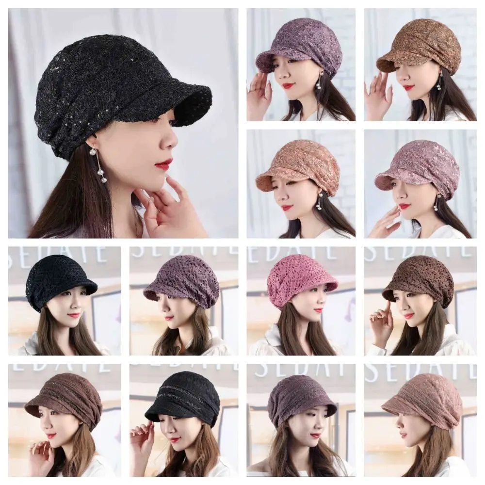 Topi Beanie Berongga Motif Bunga, Topi Baseball Wanita Bordir Bernapas, Topi Berpinggiran, Penutup Kepala, Turban, Topi Beanie Wanita Remaja