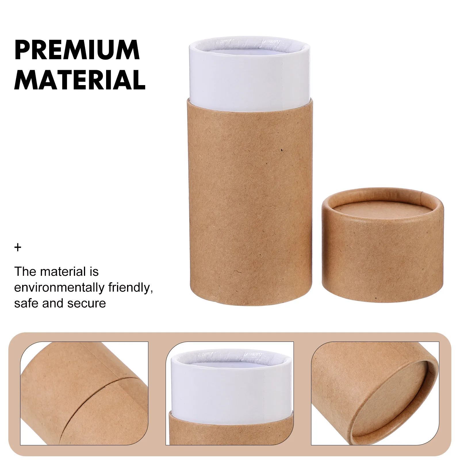 10PCS 50/100ml Wood Kraft Paperboard Tubes Round Kraft Paper Containers For Pencils Tea Caddy Coffee Cosmetic Crafts Gift