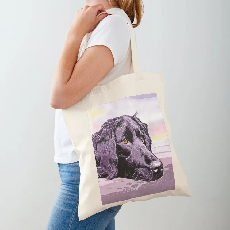 Flat coated retriever face Tote Bag shoping bag Women's bags Shopper handbag canvas shopping bag