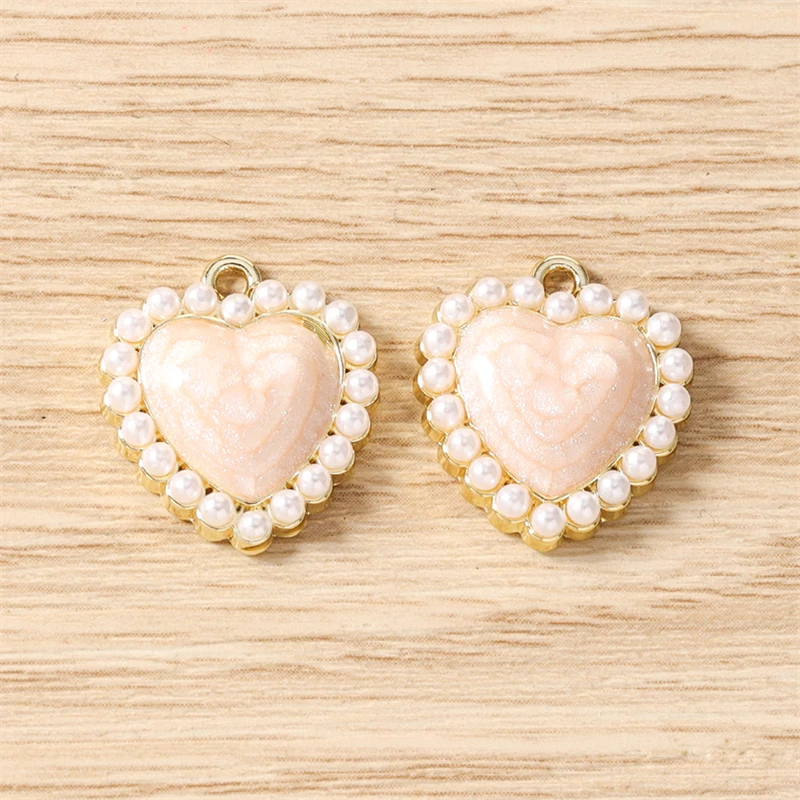 5 Stück niedliche, bunte, gemischte Metall-Herzanhänger für die Schmuckherstellung, Halsketten, Ohrringe, Armbänder, DIY-Bastelarbeiten und Accessoires – Detail 8