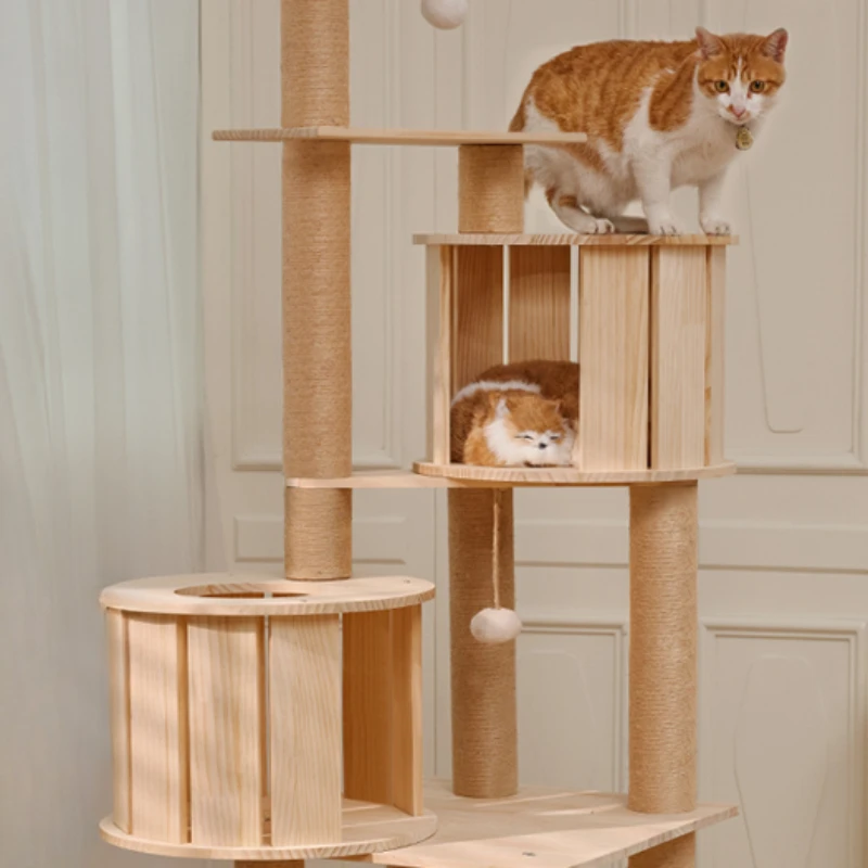 Wood Toys Cat Scrapers Accessories Climbing Space Saving Cute Cat Scrapers Claw Sharpener Drapak Dla Kota Cat Supplies MR50CS