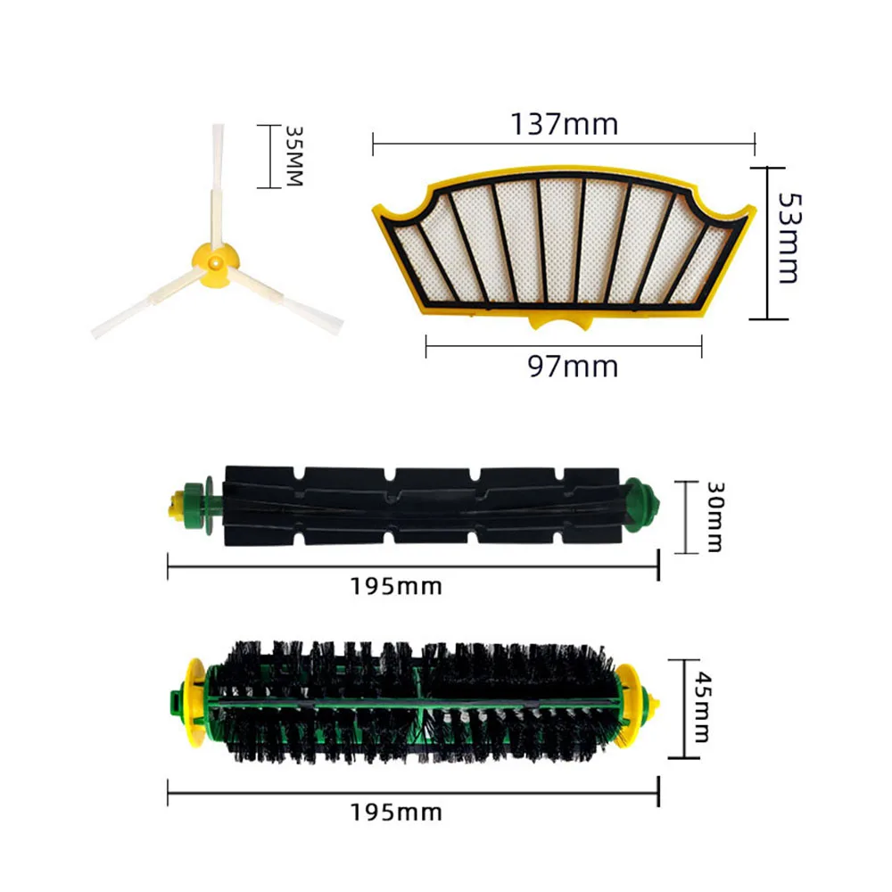 Hepa Filters Main Side Brushes Universal Wheel For iRobot Roomba 500 Series 510/532/533/534/535/540/552/560/575/577/580/585/595