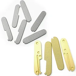 1pair Titanium Alloy / Brass Material Knife Handle Scales Patches for 91MM Victorinox Swiss Army Knives Radial Fish stria