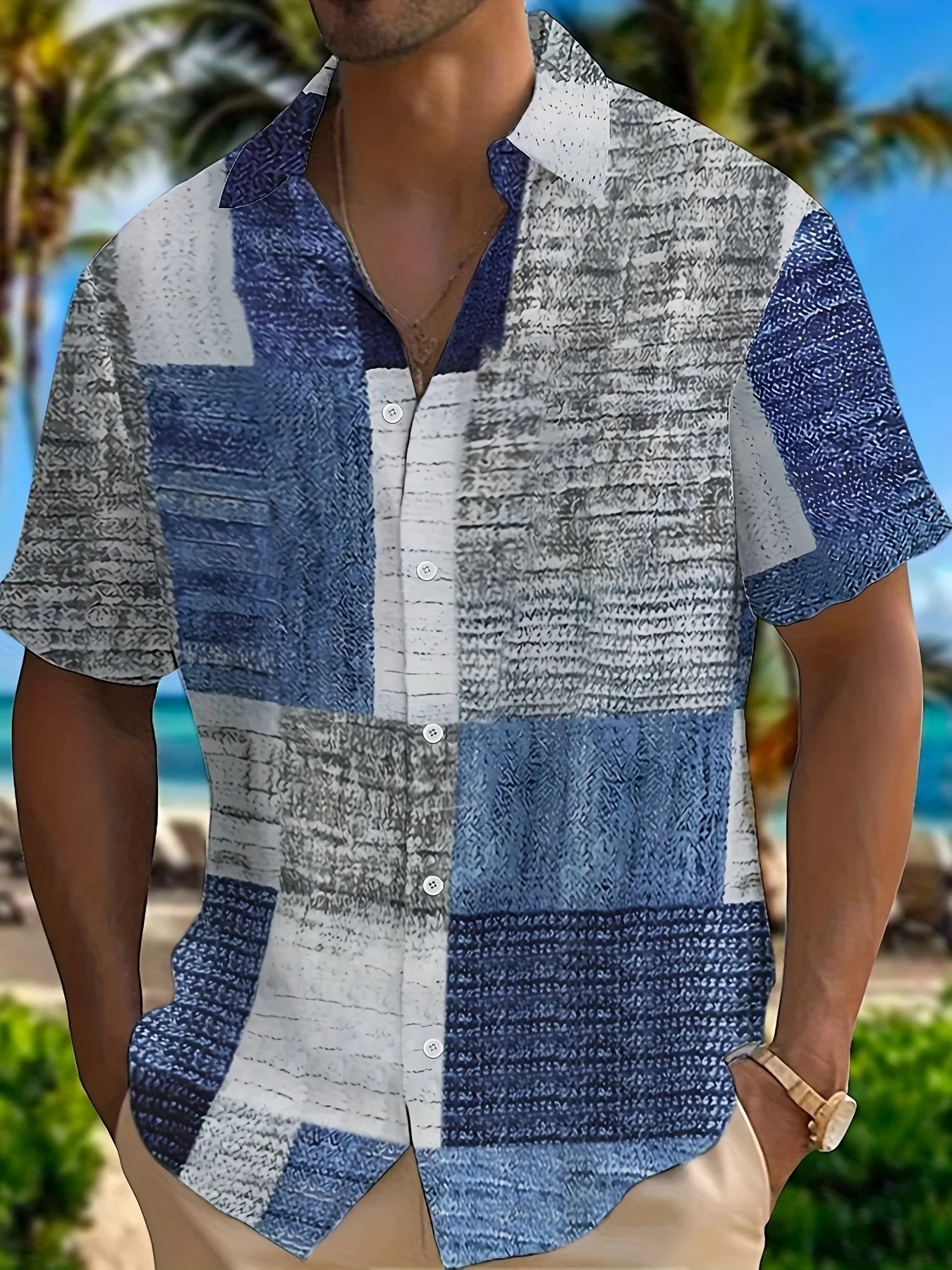 

Новая мужская рубашка с короткими рукавами на лето 2025 – это дышащая, легкая, повседневная и модная с 3D-печатью.