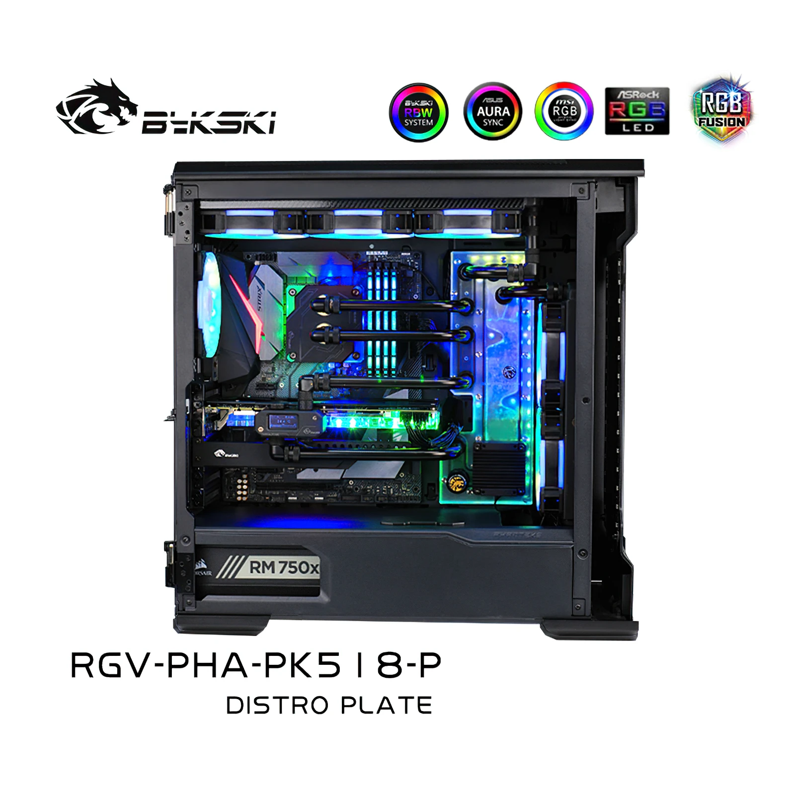 Bykski Water Cooling Distro Plate Kit for Phanteks PK518/600S P500/600A Chassis Case CPU GPU RGB RGV-PHA-PK518-P