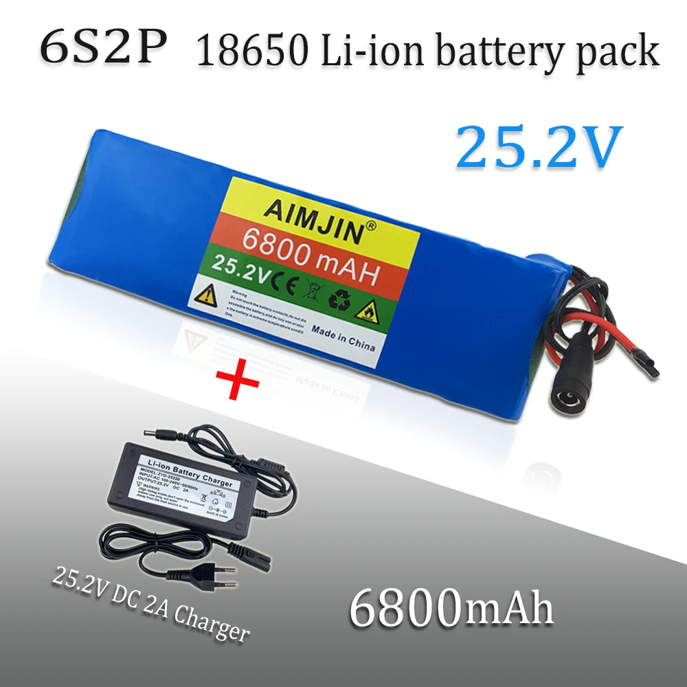 

25.2V 6800mAh large capacity 18650 lithium battery 6S2P BMS power battery pack