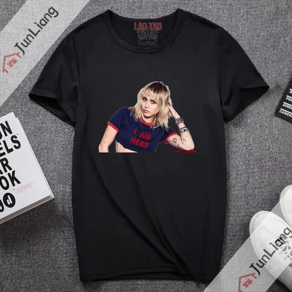 Miley Cyrus Midnight Sky T-Shirts Funny Mens Clothes Short Sleeve Streetwear Hip-hop Top Tee