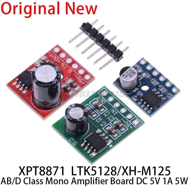 LTK5128 XPT8871 Mono AB Class D Stereo Lithium Battery Power Amplifier Board 6W Sing Machine Module 3v 5v 5W Audio XH-M125