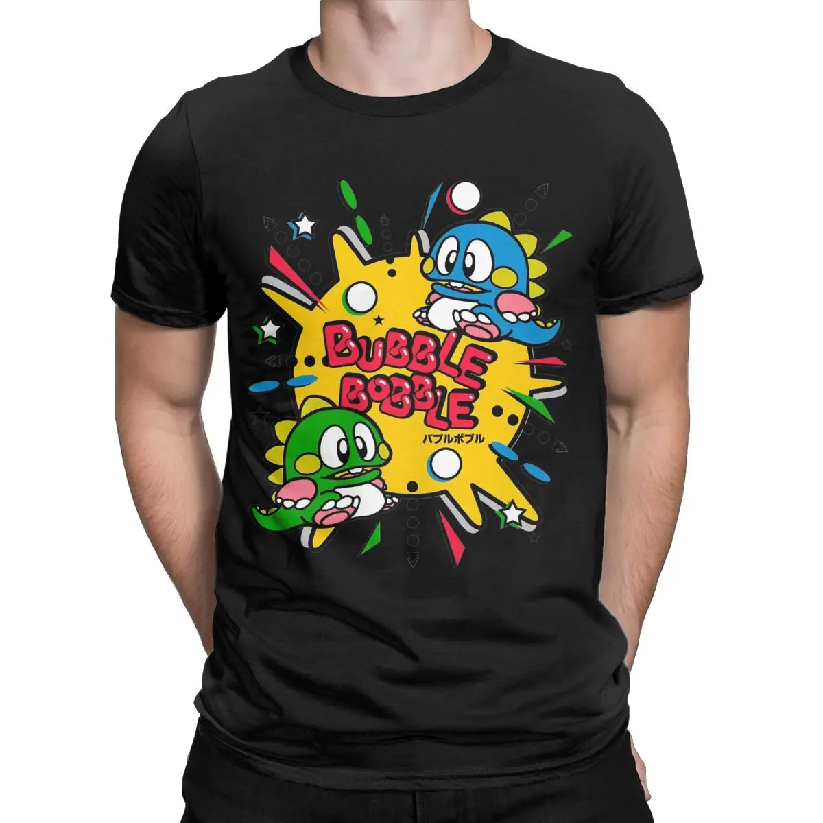 Bubble Bobble T-Shirt for Men Leisure 100% Cotton Tee Shirt Crew Neck Short Sleeve T Shirts Graphic Printed Clothing