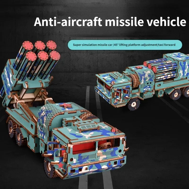 Wooden 3D Three-dimensional DIY Handmade Puzzle Educational Toy Tank Infantry Fighting Vehicle Model Puzzles for Kids  Jigsaw
