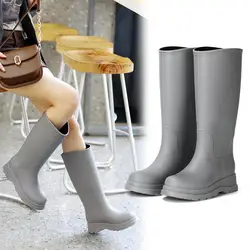 Women's Rain Boots Women's European and American Style Mid-Calf Rain Boots Women's Adult Non-Slip Wear-Resistant Waterproof