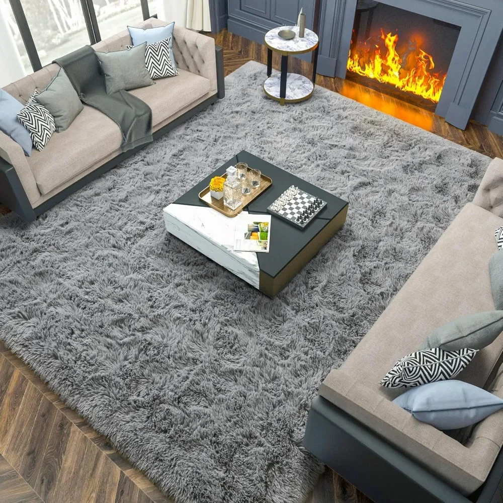 

Soft Modern Indoor Large Shaggy Rug for Bedroom Livingroom Dorm Kids Room Home Decorative, Non-Slip Plush Fluffy Furry Fur