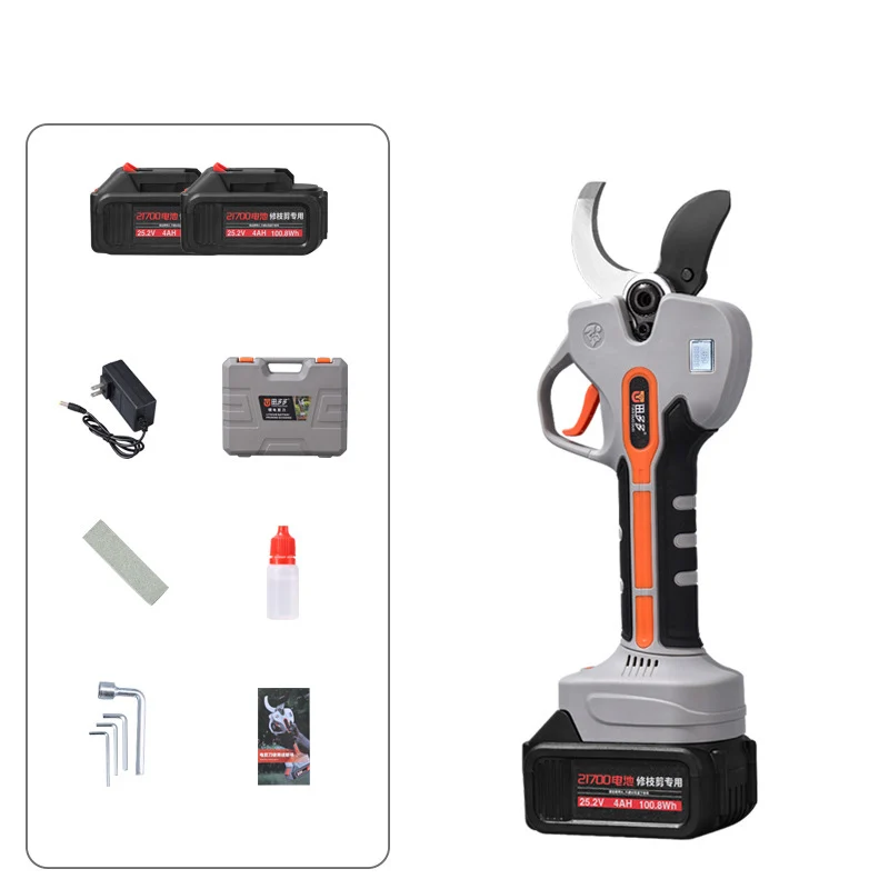 DD3344  Cut 60mm Garden Electric Shears LED Display  Tree Branch Cordless Pruning With Two Rechargeable Batteries Powered Pruner